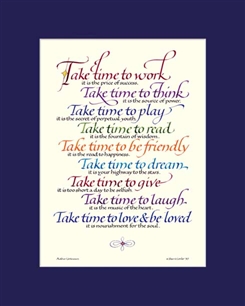 Take Time Message Take Time - Art Print - Take Time Inspirational Print 8x10