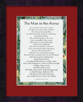 The Man In The Arena - Theodore Roosevelt - Art Print Framed